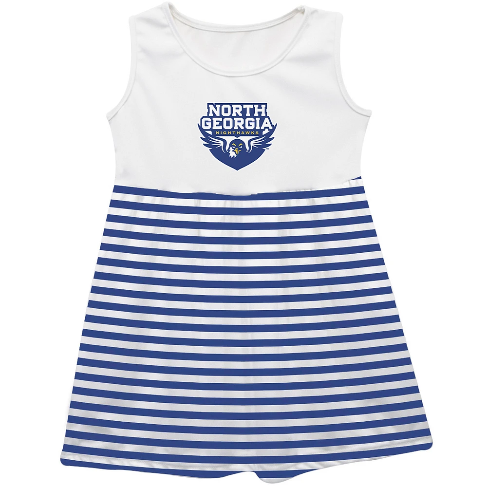 Girls Youth Vive La Fete Blue North Georgia Nighthawks Striped Tank Top Dress