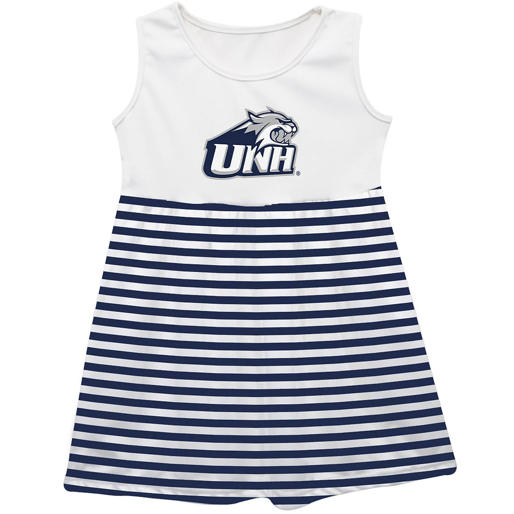 Girls Youth Vive La Fete Navy New Hampshire Wildcats Striped Tank Top Dress