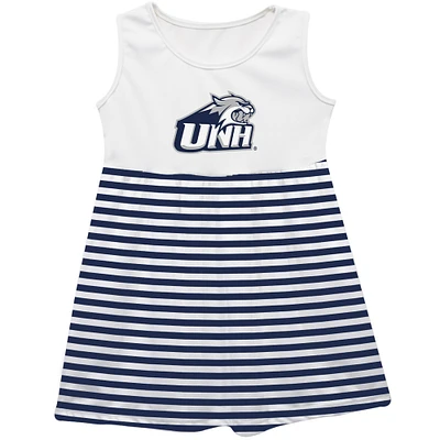 Girls Youth Vive La Fete  Navy New Hampshire Wildcats Striped Tank Top Dress