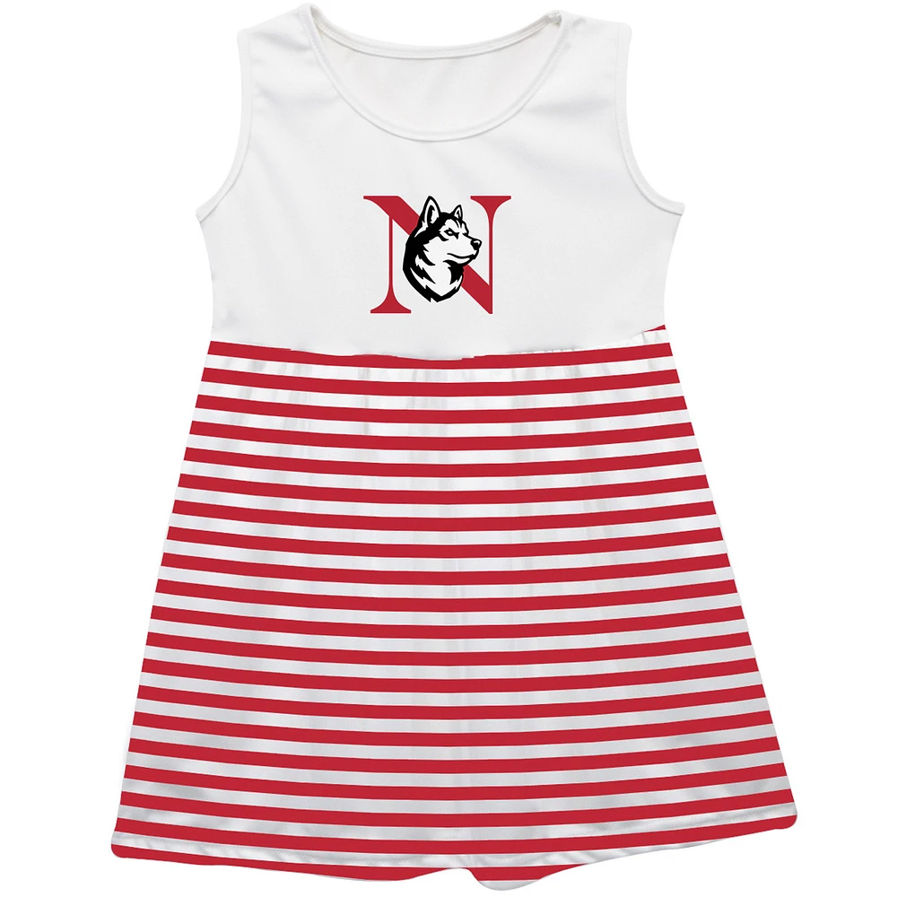 Girls Youth Vive La Fete Red Northeastern Huskies Striped Tank Top Dress