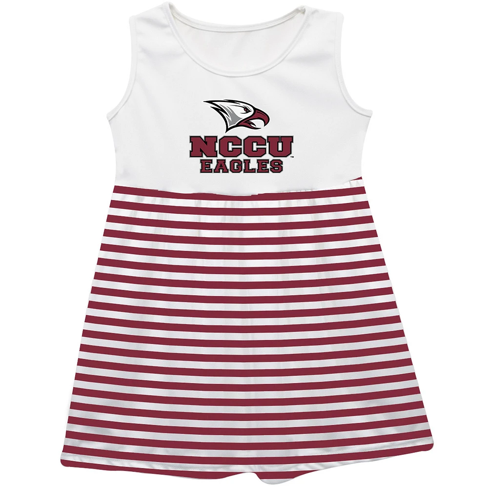 Girls Youth Vive La Fete Maroon North Carolina Central Eagles Striped Tank Top Dress