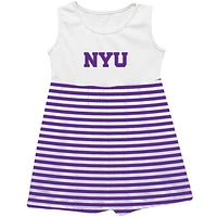 Girls Youth Vive La Fete  Purple NYU Violets Striped Tank Top Dress
