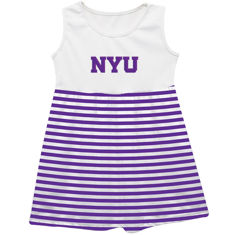 Girls Youth Vive La Fete Purple NYU Violets Striped Tank Top Dress