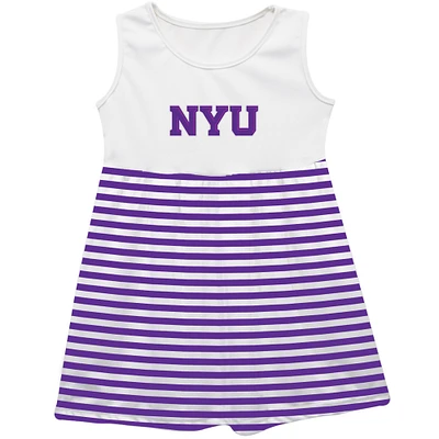 Girls Youth Vive La Fete  Purple NYU Violets Striped Tank Top Dress