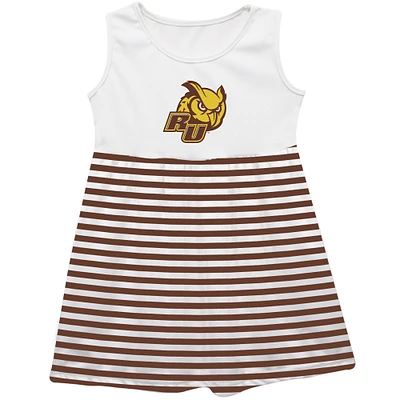 Girls Youth Vive La Fete  Brown Rowan Profs Striped Tank Top Dress