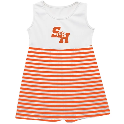 Girls Youth Vive La Fete  Orange Sam Houston State Bearkats Striped Tank Top Dress