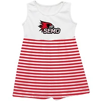Girls Youth Vive La Fete  Red SEMO Redhawks Striped Tank Top Dress