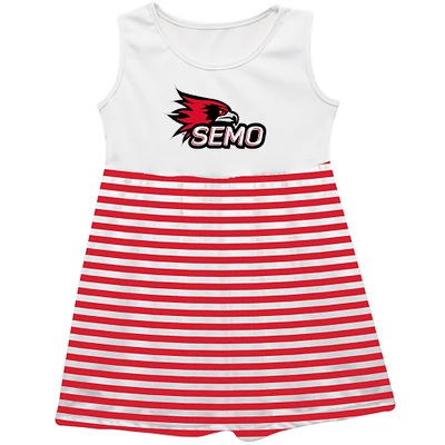 Girls Youth Vive La Fete  Red SEMO Redhawks Striped Tank Top Dress