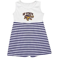 Girls Youth Vive La Fete  Purple San Francisco State Gators Striped Tank Top Dress