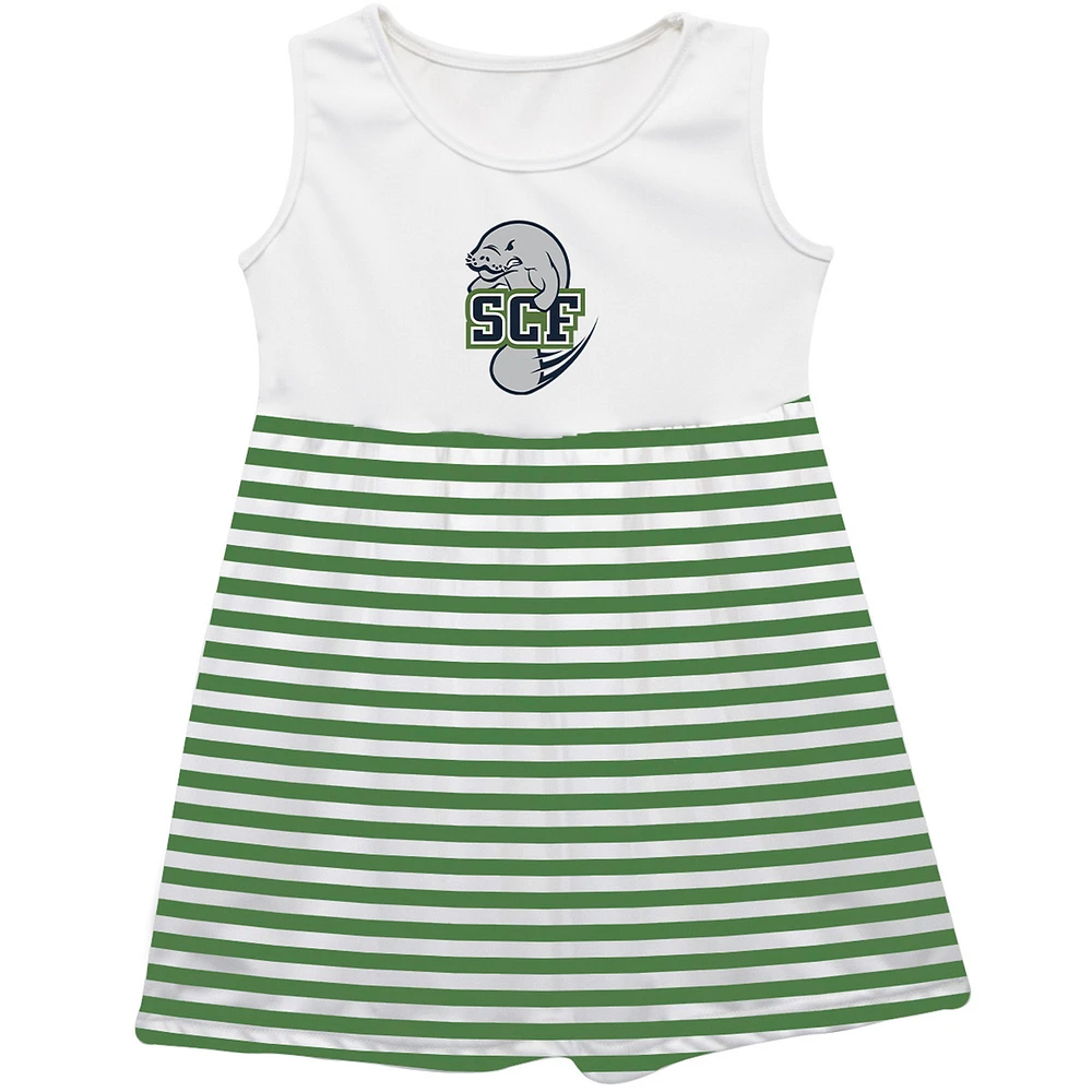 Girls Youth Vive La Fete Green State College of Florida Manatee-Sarasota Striped Tank Top Dress