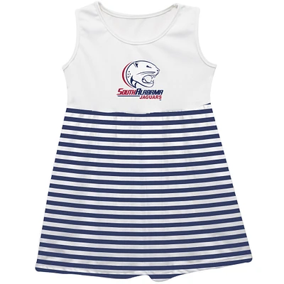 Girls Youth Vive La Fete  Navy South Alabama Jaguars Striped Tank Top Dress