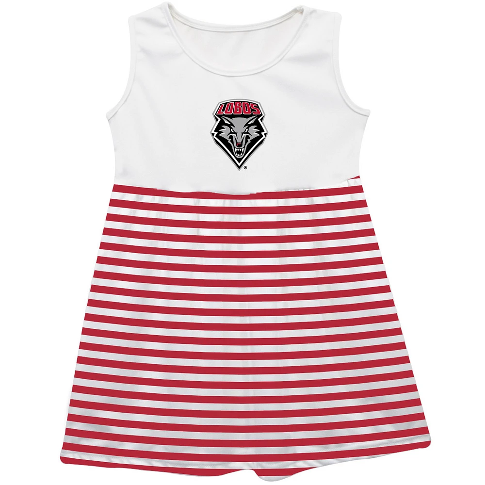 Girls Youth Vive La Fete Cherry New Mexico Lobos Striped Tank Top Dress