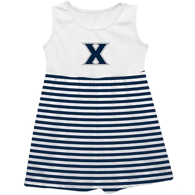 Girls Youth Vive La Fete  Navy Xavier Musketeers Striped Tank Top Dress