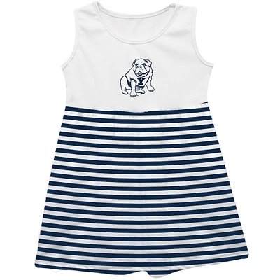 Girls Youth Vive La Fete  Navy Yale Bulldogs Striped Tank Top Dress