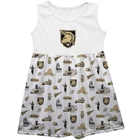 Girls Infant Vive La Fete  White Army Black Knights Impressions Artwork Tank Top Dress
