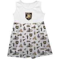 Girls Infant Vive La Fete  White Army Black Knights Impressions Artwork Tank Top Dress