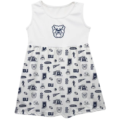 Girls Infant Vive La Fete  White Butler Bulldogs Impressions Artwork Tank Top Dress