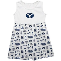 Girls Infant Vive La Fete  White BYU Cougars Impressions Artwork Tank Top Dress