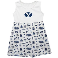 Girls Infant Vive La Fete  White BYU Cougars Impressions Artwork Tank Top Dress