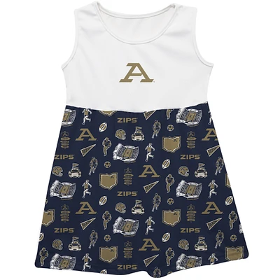 Girls Infant Vive La Fete  Blue Akron Zips Impressions Artwork Tank Top Dress