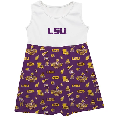 Girls Infant Vive La Fete  Purple LSU Tigers Impressions Artwork Tank Top Dress