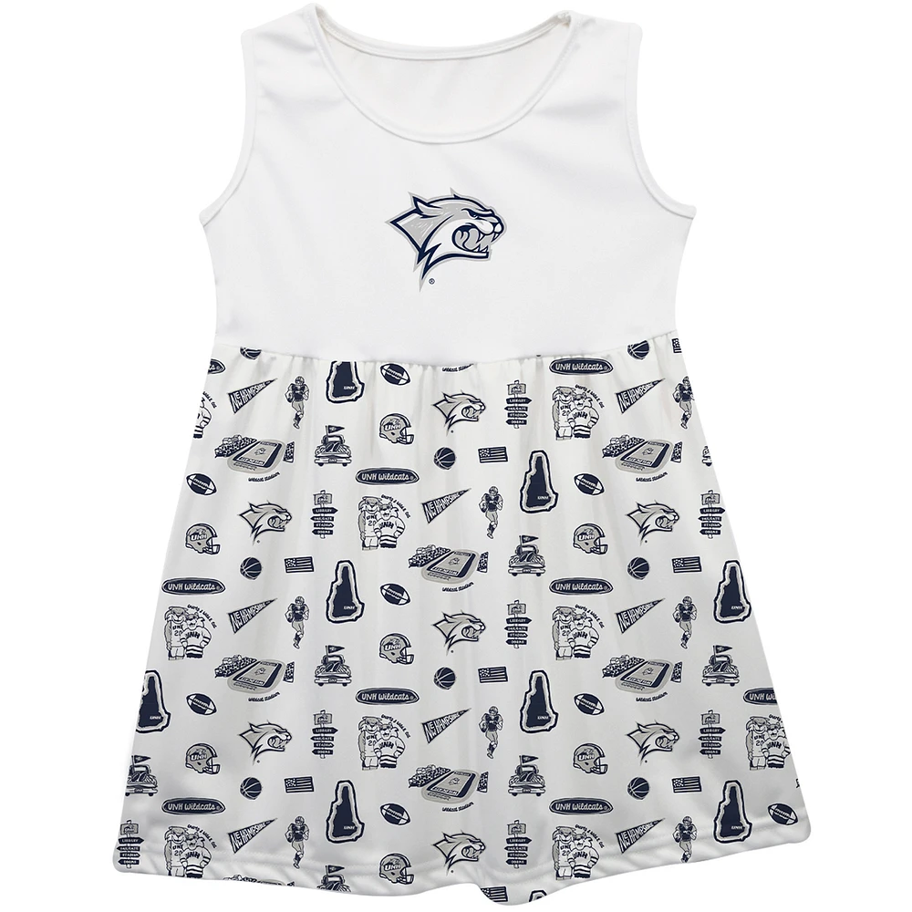 Girls Infant Vive La Fete White New Hampshire Wildcats Impressions Artwork Tank Top Dress