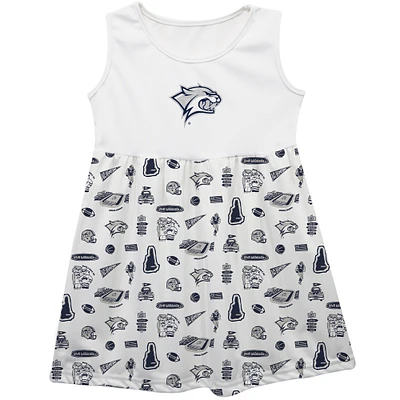 Girls Infant Vive La Fete  White New Hampshire Wildcats Impressions Artwork Tank Top Dress