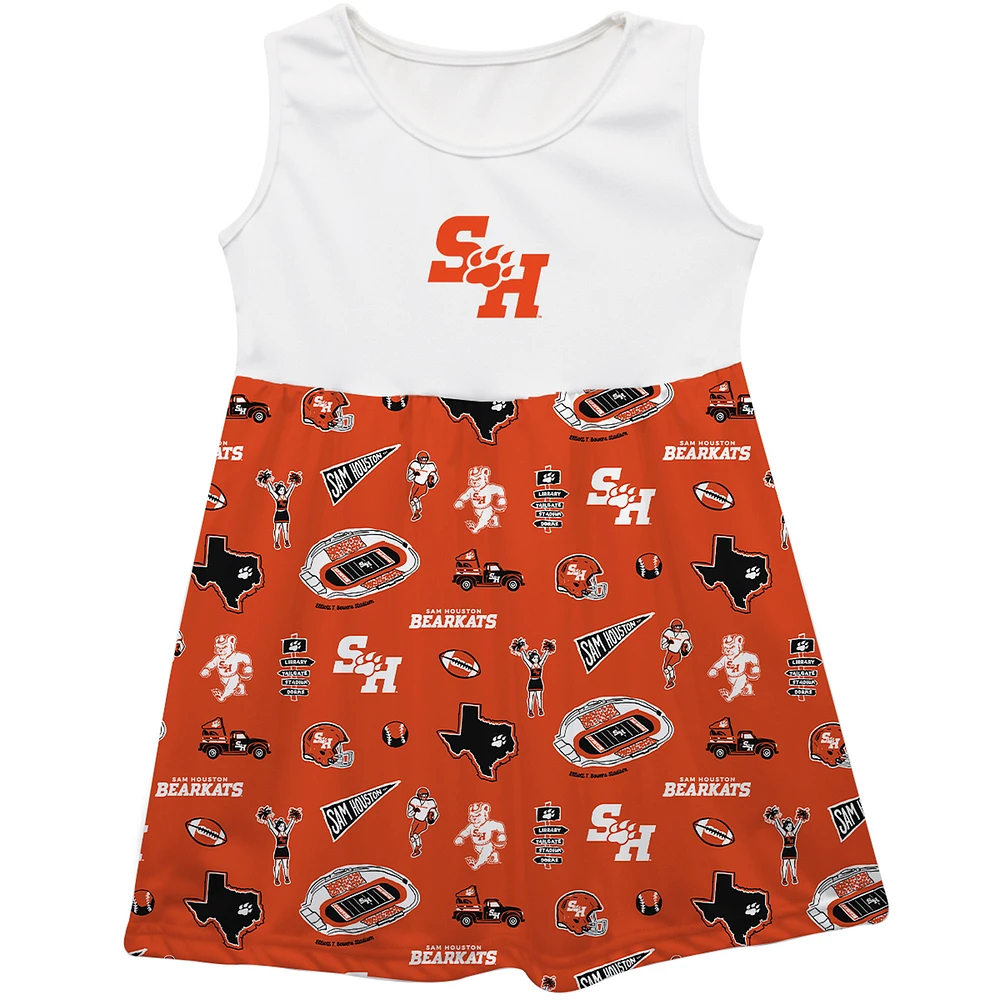 Girls Infant Vive La Fete Orange Sam Houston State Bearkats Impressions Artwork Tank Top Dress