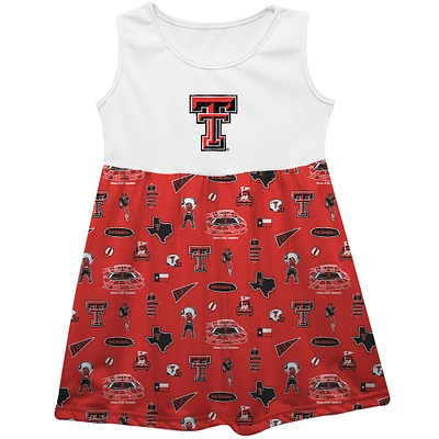 Girls Infant Vive La Fete  Red Texas Tech Raiders Impressions Artwork Tank Top Dress