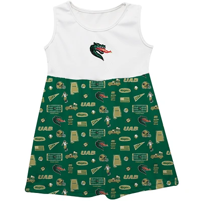 Girls Infant Vive La Fete  Green UAB Blazers Impressions Artwork Tank Top Dress