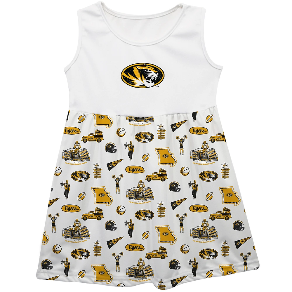 Girls Infant Vive La Fete White Missouri Tigers Impressions Artwork Tank Top Dress