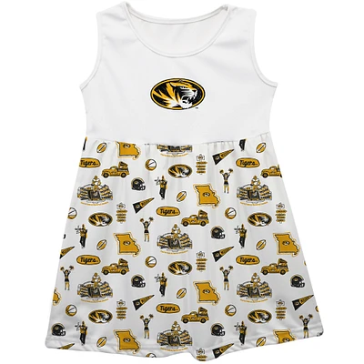 Girls Infant Vive La Fete  White Missouri Tigers Impressions Artwork Tank Top Dress