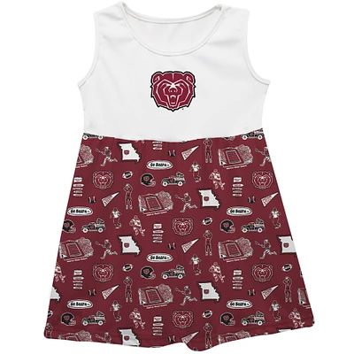 Girls Toddler Vive La Fete  Maroon Missouri State University Bears Impressions Artwork Tank Top Dress
