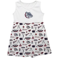 Girls Toddler Vive La Fete  White Gonzaga Bulldogs Impressions Artwork Tank Top Dress