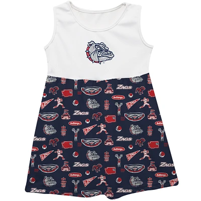 Girls Toddler Vive La Fete  Navy Gonzaga Bulldogs Impressions Artwork Tank Top Dress