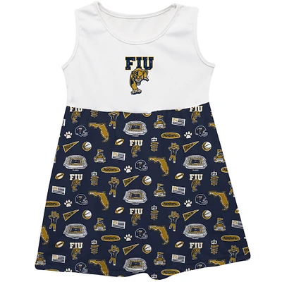 Girls Toddler Vive La Fete  Navy FIU Panthers Impressions Artwork Tank Top Dress