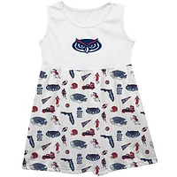 Girls Toddler Vive La Fete  White Florida Atlantic Owls Impressions Artwork Tank Top Dress