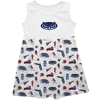 Girls Toddler Vive La Fete  White Florida Atlantic Owls Impressions Artwork Tank Top Dress