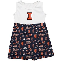 Girls Toddler Vive La Fete  Navy Illinois Fighting Illini Impressions Artwork Tank Top Dress