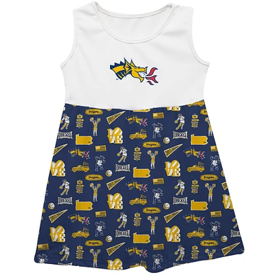 Girls Toddler Vive La Fete  Navy Drexel Dragons Impressions Artwork Tank Top Dress