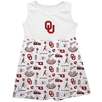 Girls Toddler Vive La Fete  White Oklahoma Sooners Impressions Artwork Tank Top Dress