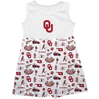 Girls Toddler Vive La Fete  White Oklahoma Sooners Impressions Artwork Tank Top Dress