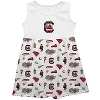 Girls Toddler Vive La Fete  White South Carolina Gamecocks Impressions Artwork Tank Top Dress