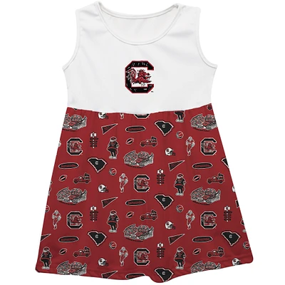 Girls Toddler Vive La Fete  Maroon South Carolina Gamecocks Impressions Artwork Tank Top Dress