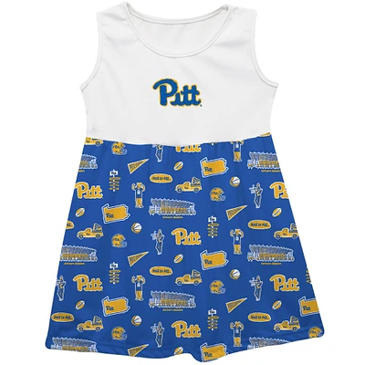 Girls Toddler Vive La Fete  Blue Pitt Panthers Impressions Artwork Tank Top Dress