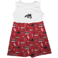 Girls Toddler Vive La Fete  Red Stony Brook Seawolves Impressions Artwork Tank Top Dress