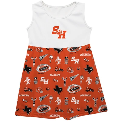 Girls Youth Vive La Fete  Orange Sam Houston State Bearkats Impressions Artwork Tank Top Dress