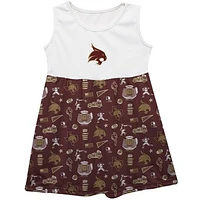 Girls Youth Vive La Fete  Maroon Texas State Bobcats Impressions Artwork Tank Top Dress