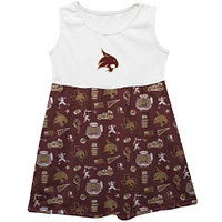 Girls Youth Vive La Fete  Maroon Texas State Bobcats Impressions Artwork Tank Top Dress