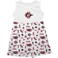 Girls Youth Vive La Fete  White San Diego State Aztecs Impressions Artwork Tank Top Dress